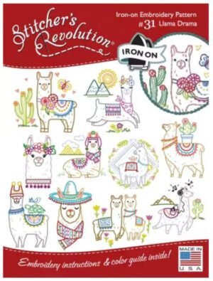 Stitcher's Revolution Embroidery Transfer Pattern - Llama Drama