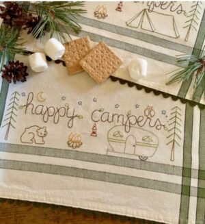 Happy Campers Dishtowel Pattern and Kit