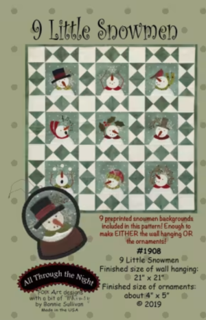 9 Little Snowmen Ornaments Kit