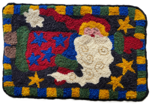 Flying Santa Rug Punching Pattern